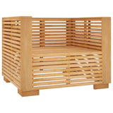 Garden Sofa Chair with Dark Grey Cushions Solid Wood Teak - Rear View