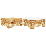 2 Piece Garden Lounge Set Solid Wood Teak - Front View