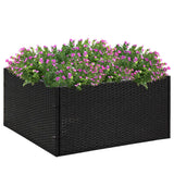 Garden Planter Black 80x80x40 cm Poly Rattan
