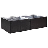 Garden Planter Black 157x80x40 cm Poly Rattan - Front View