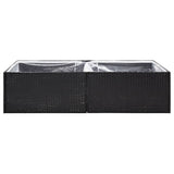 Garden Planter Black 157x80x40 cm Poly Rattan - Top-Down View