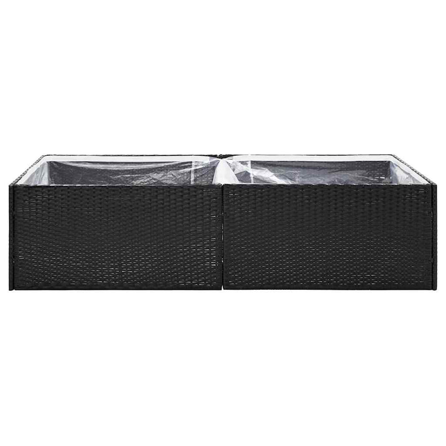 Garden Planter Black 157x80x40 cm Poly Rattan