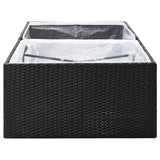 Garden Planter Black 157x80x40 cm Poly Rattan - 45-Degree Angle