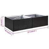 Garden Planter Black 157x80x40 cm Poly Rattan - Close-Up Angle