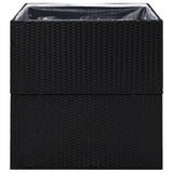 Garden Planter Black 80x80x80 cm Poly Rattan
