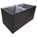 Garden Planter Black 157x80x80 cm Poly Rattan - Side View