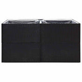 Garden Planter Black 157x80x80 cm Poly Rattan - Top-Down View