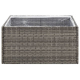 Garden Planter Grey 80x80x40 cm Poly Rattan - Top-Down View