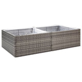 Garden Planter Grey 157x80x40 cm Poly Rattan - Front View