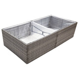 Garden Planter Grey 157x80x40 cm Poly Rattan - Side View