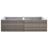 Garden Planter Grey 157x80x40 cm Poly Rattan - Top-Down View