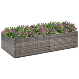 Garden Planter Grey 157x80x40 cm Poly Rattan