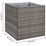 Garden Planter Grey 80x80x80 cm Poly Rattan