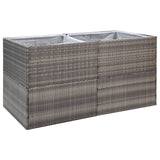 Garden Planter Grey 157x80x80 cm Poly Rattan - Front View