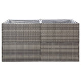 Garden Planter Grey 157x80x80 cm Poly Rattan - Top-Down View
