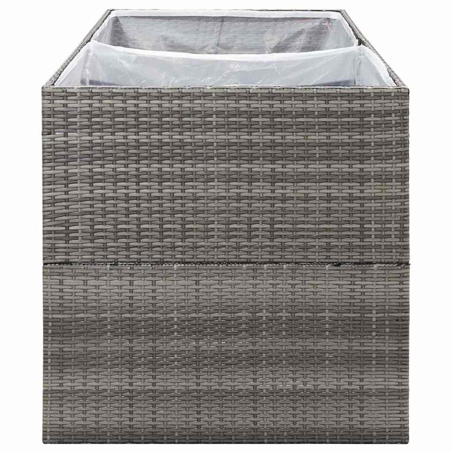 Garden Planter Grey 157x80x80 cm Poly Rattan