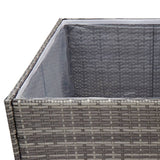 Garden Planter Grey 157x80x80 cm Poly Rattan - Rear View