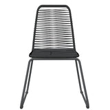 3 Piece Garden Dining Set Black - Rear View