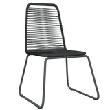 7 Piece Garden Dining Set Black - 45-Degree Angle