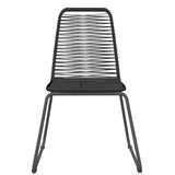 7 Piece Garden Dining Set Black - Rear View