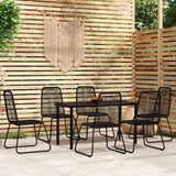 7 Piece Garden Dining Set Black