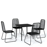 5 Piece Garden Dining Set Black - Front View