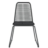 5 Piece Garden Dining Set Black - Top-Down View