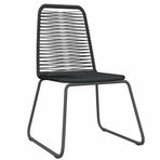7 Piece Garden Dining Set Black