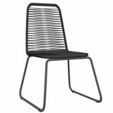 7 Piece Garden Dining Set Black - Side View