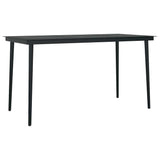 7 Piece Garden Dining Set Black - 45-Degree Angle