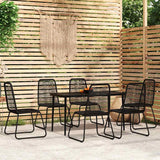 7 Piece Garden Dining Set Black