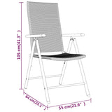 3 Piece Garden Dining Set Black - Close-Up Angle