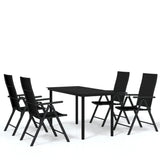 5 Piece Garden Dining Set Black - Front View