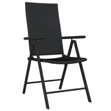 7 Piece Garden Dining Set Black - Side View