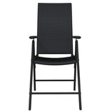 7 Piece Garden Dining Set Black - Top-Down View