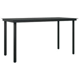7 Piece Garden Dining Set Black - 45-Degree Angle