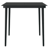 3 Piece Garden Dining Set Black - Rear View