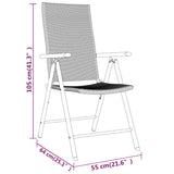 3 Piece Garden Dining Set Black - Close-Up Angle