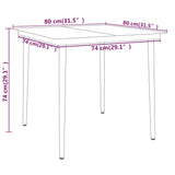 3 Piece Garden Dining Set Black - Low Angle