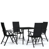 5 Piece Garden Dining Set Black - Front View