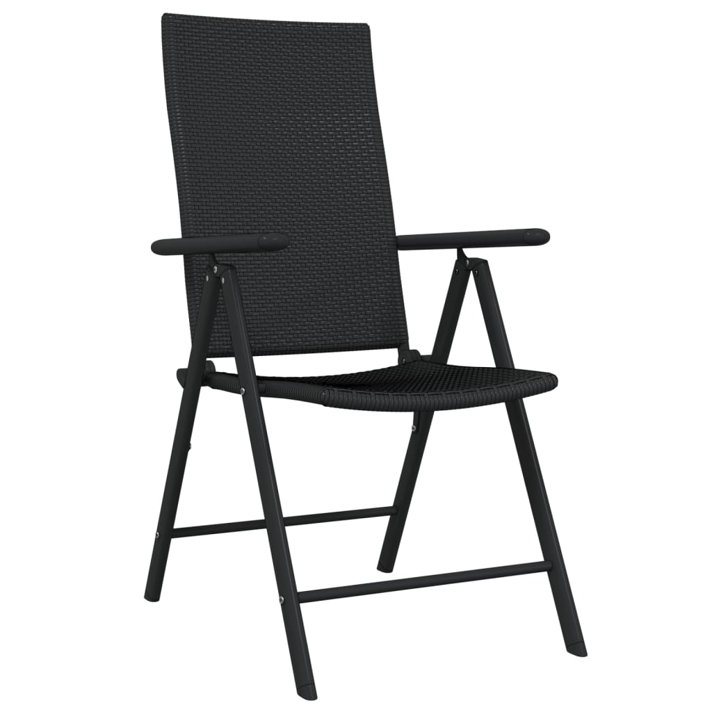 5 Piece Garden Dining Set Black