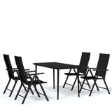 5 Piece Garden Dining Set Black - Front View