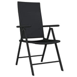 7 Piece Garden Dining Set Black - Side View