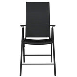 7 Piece Garden Dining Set Black