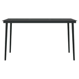 7 Piece Garden Dining Set Black