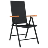 5 Piece Garden Dining Set Black - Side View