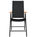 5 Piece Garden Dining Set Black - Top-Down View