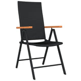 5 Piece Garden Dining Set Black - Side View