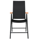 5 Piece Garden Dining Set Black