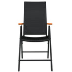 5 Piece Garden Dining Set Black